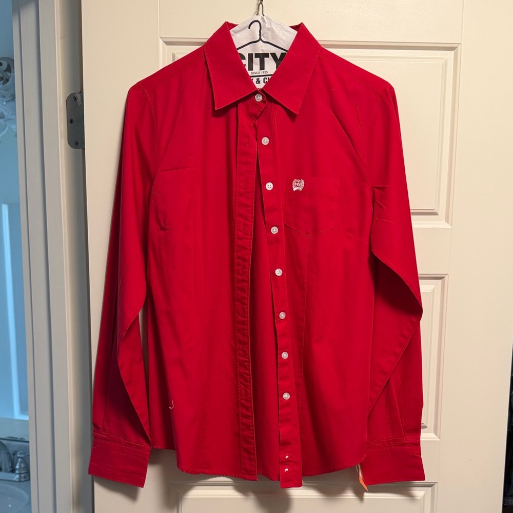 Cinch Men's Red Button Down Shirt